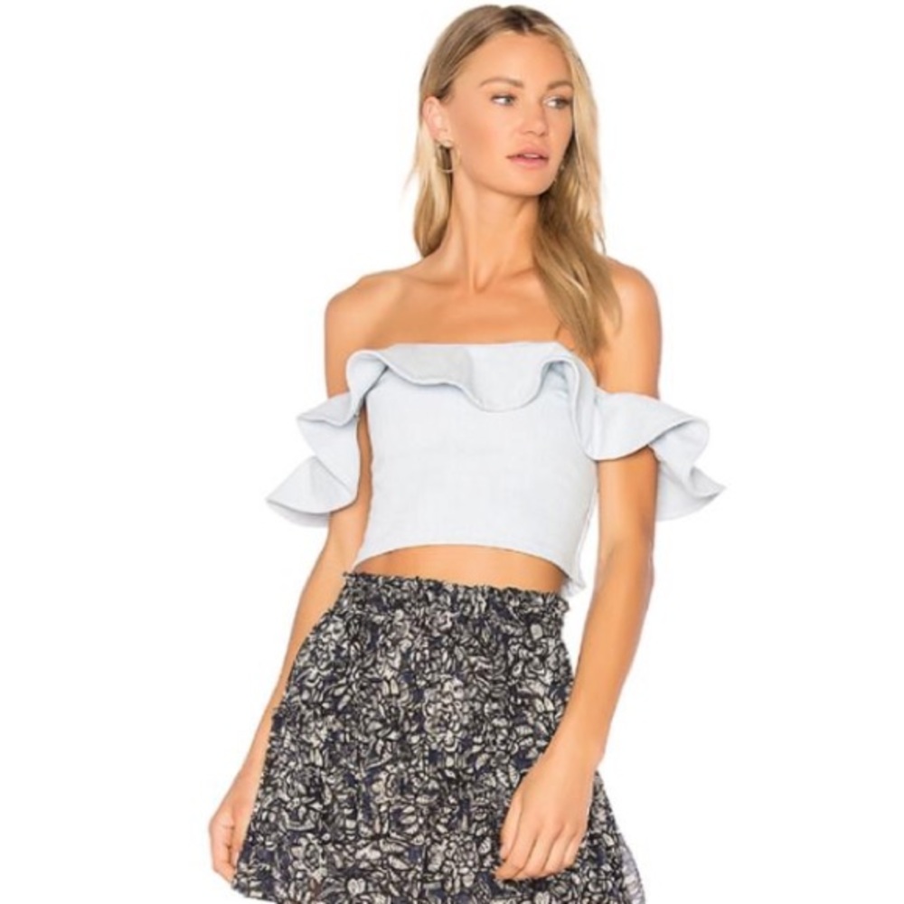 APIECE APART Florian Off Shoulder Smock Denim Top, New With Tags